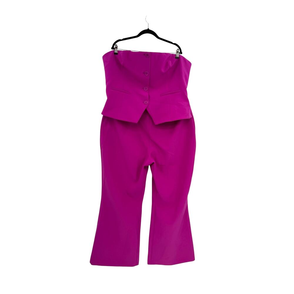 Nasty Gal Plus Premium Bustier Tailored Jumpsuit Magenta Pink‎ Plus Size US 20 - Picture 2 of 11